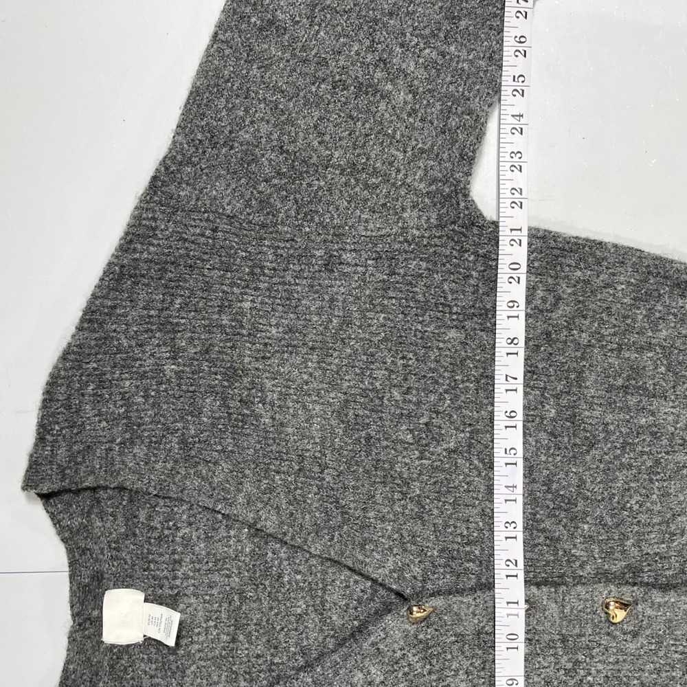 HM Parisian Coquette Quiet Luxury Wool Blend Cropped Cardigan Sweater Medium - Picture 6 of 10